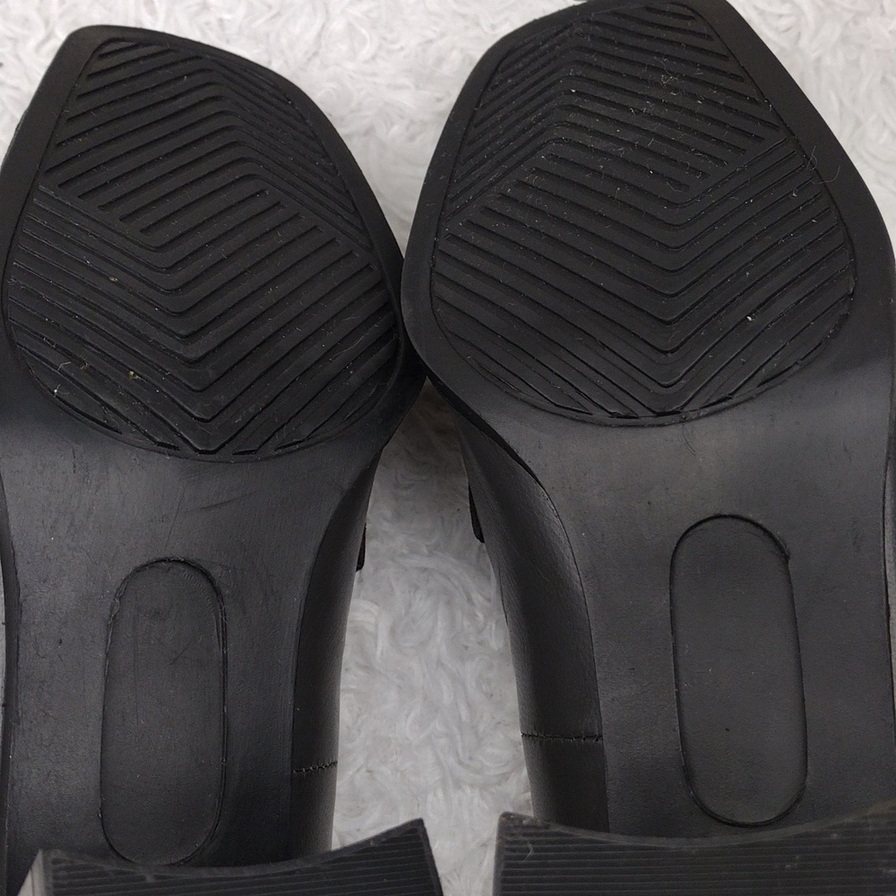Andrea Viccaro Dark Grey Leather Suede Upper Square Toe Blocked High Heel Shoe - Picture 8 of 15